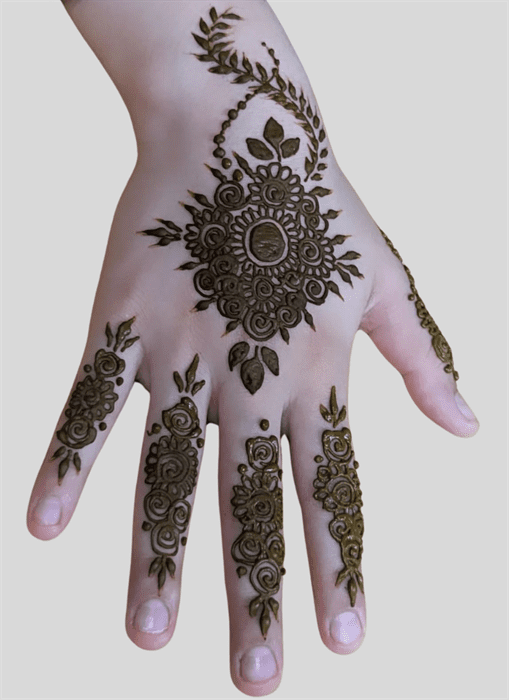 Enthralling Allah Henna Design