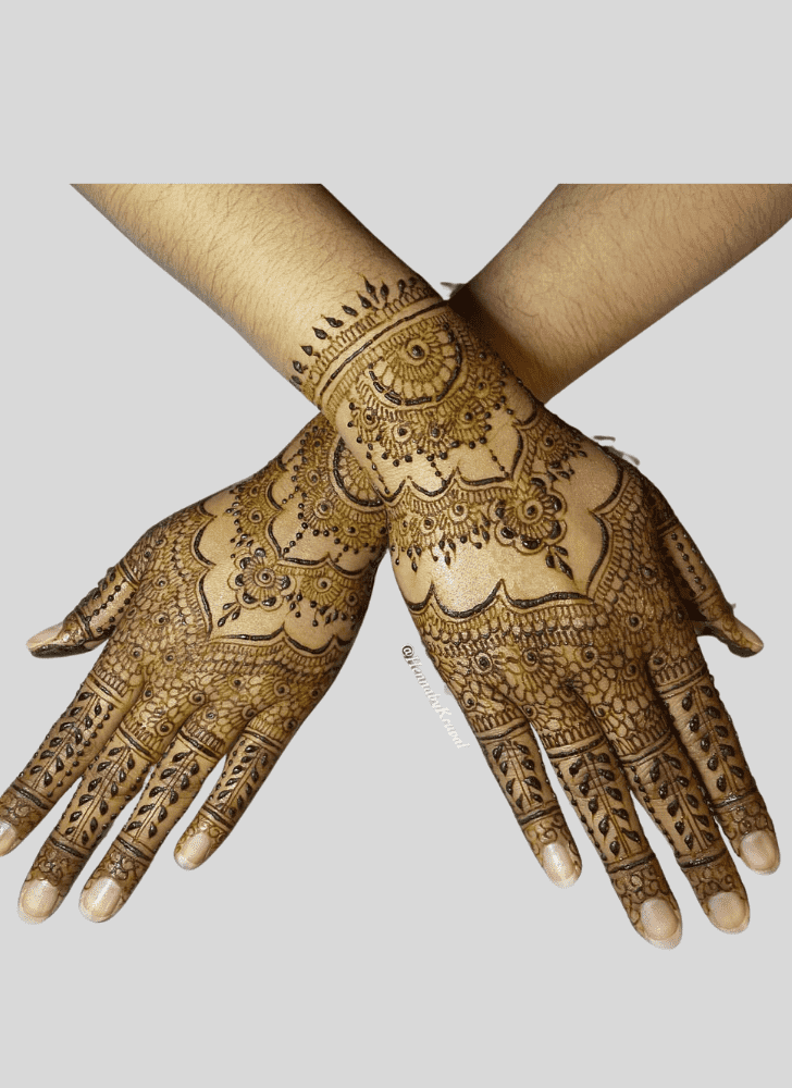 Nice Bride And Groom Henna Design