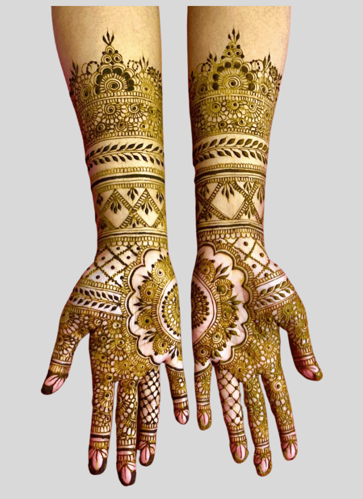 Pretty Bride And Groom Henna Design