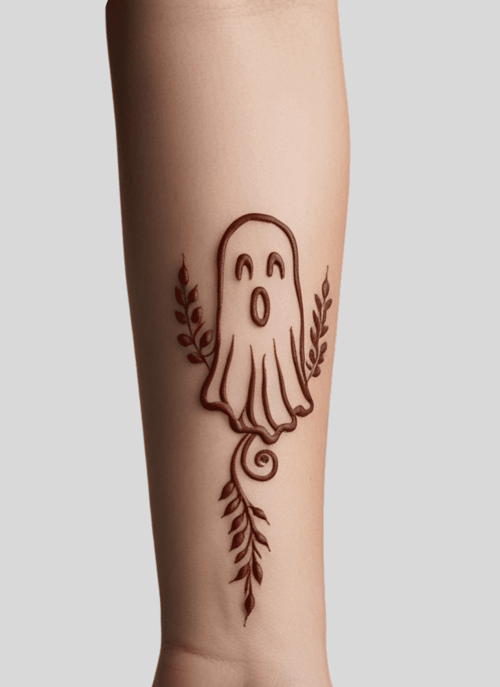 Awesome Ghost Henna Design