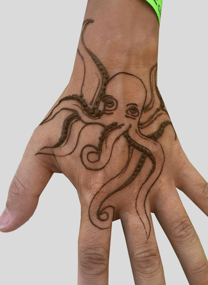 Delicate Octopus Henna Design