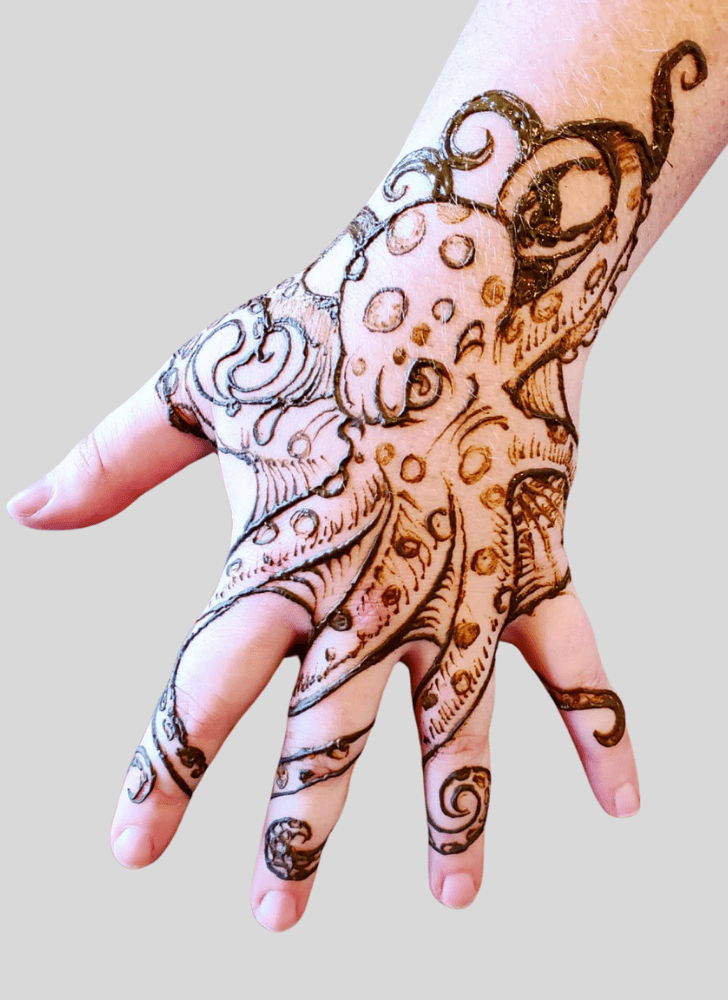 Resplendent Octopus Henna Design