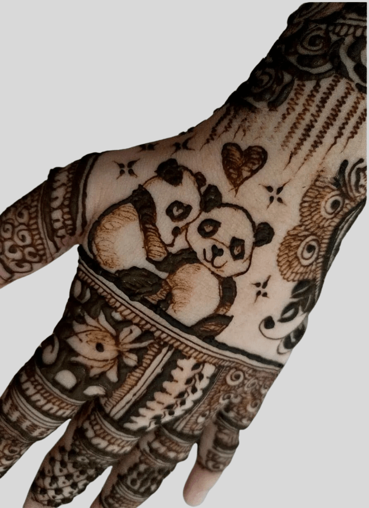 Adorable Panda Henna Design