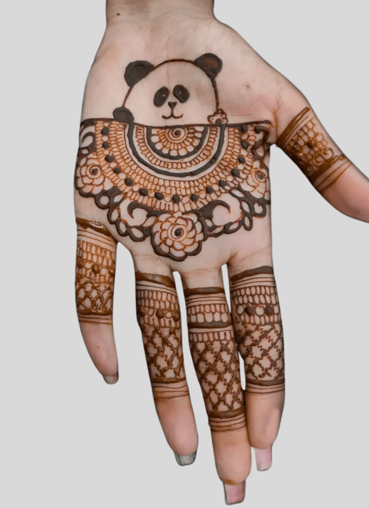 Appealing Panda Henna Design