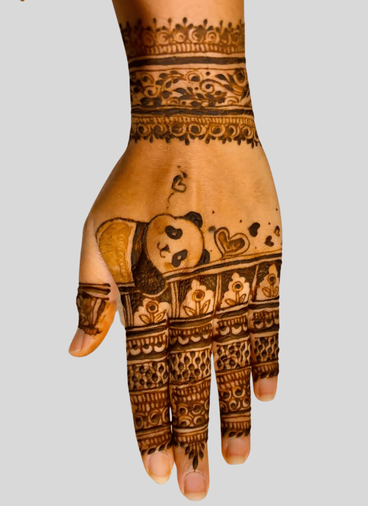 Captivating Panda Henna Design