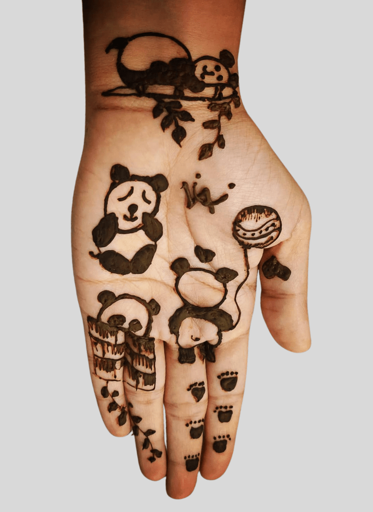 Amazing Panda Henna Design