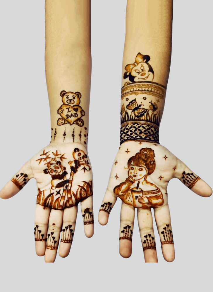 Classy Panda Henna Design