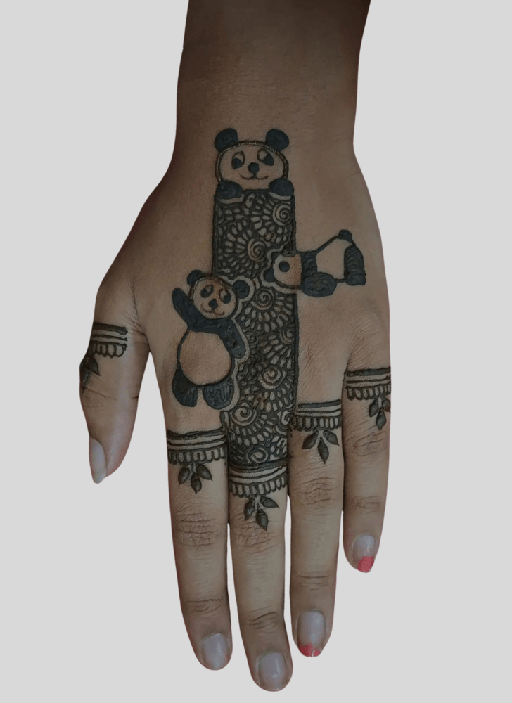 Comely Panda Henna Design