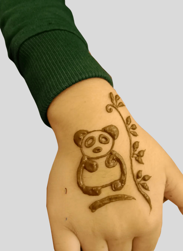 Delicate Panda Henna Design