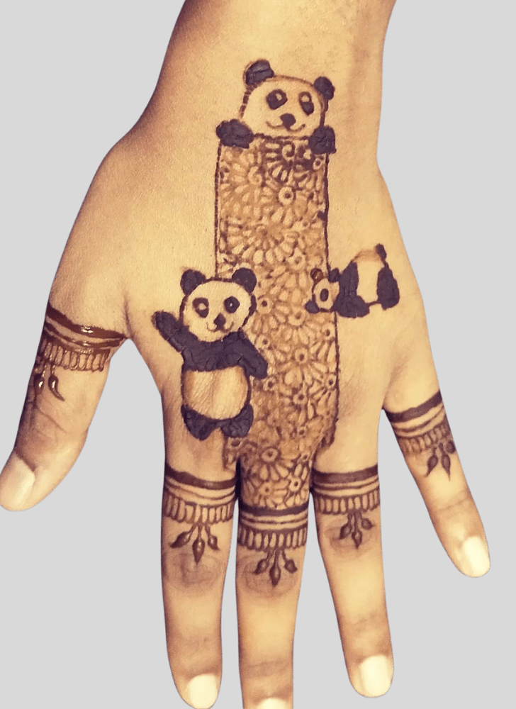 Delightful Panda Henna Design