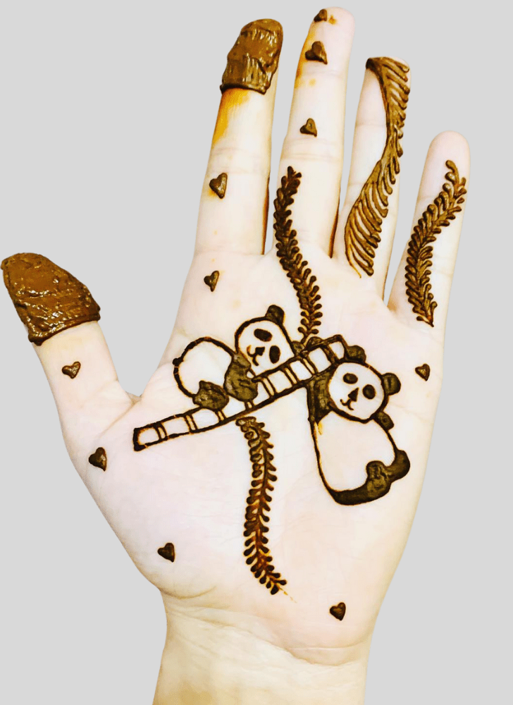 Enticing Panda Henna Design