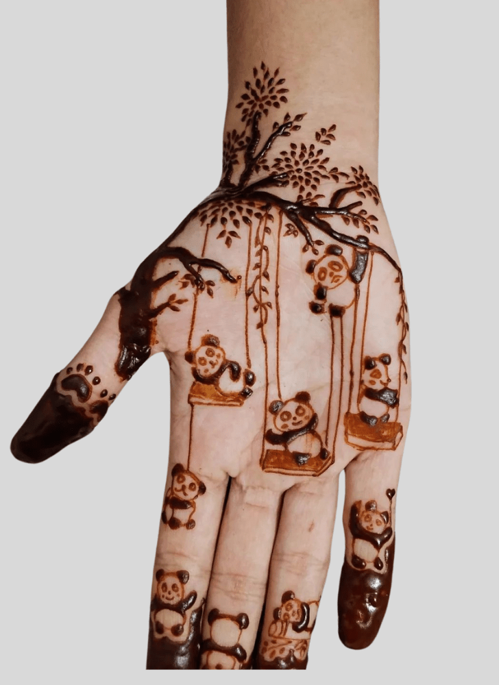 Excellent Panda Henna Design