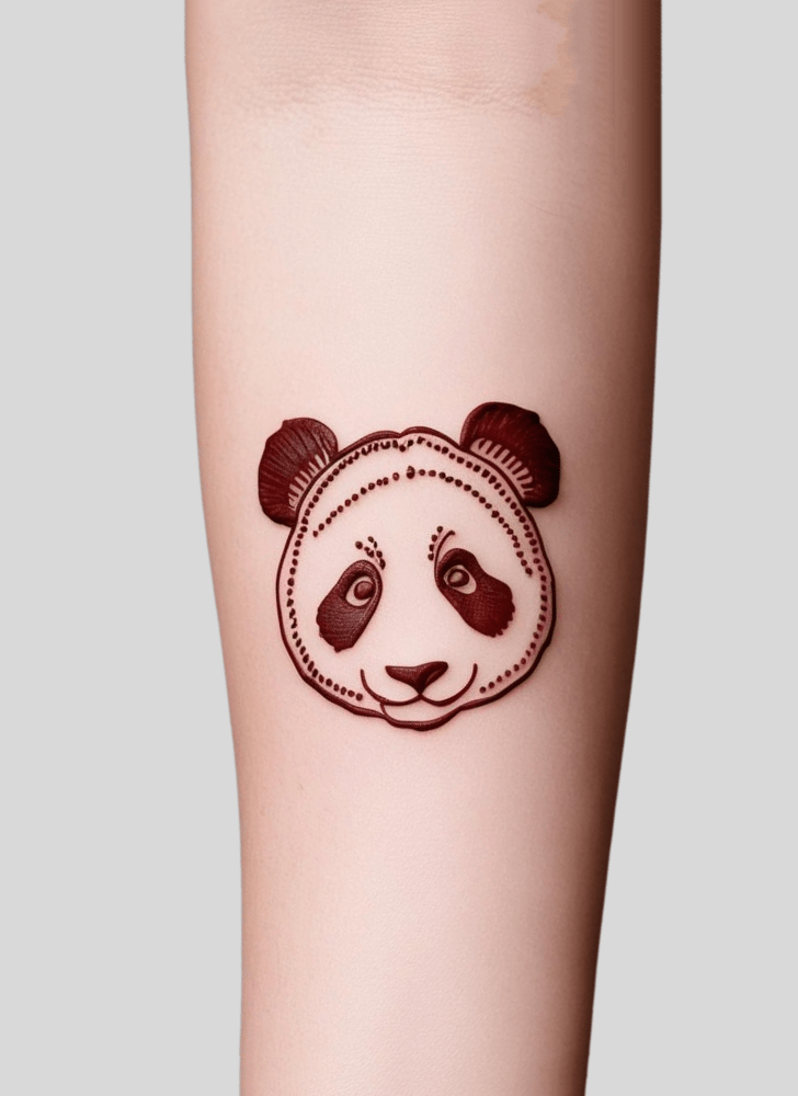 Exquisite Panda Henna Design