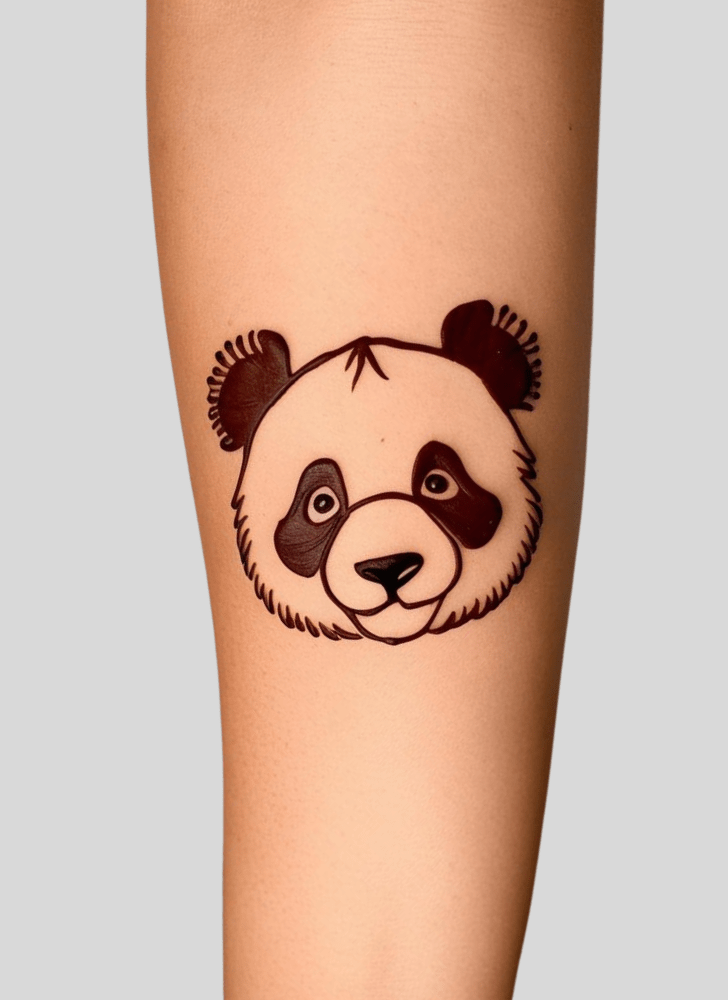 Fascinating Panda Henna Design