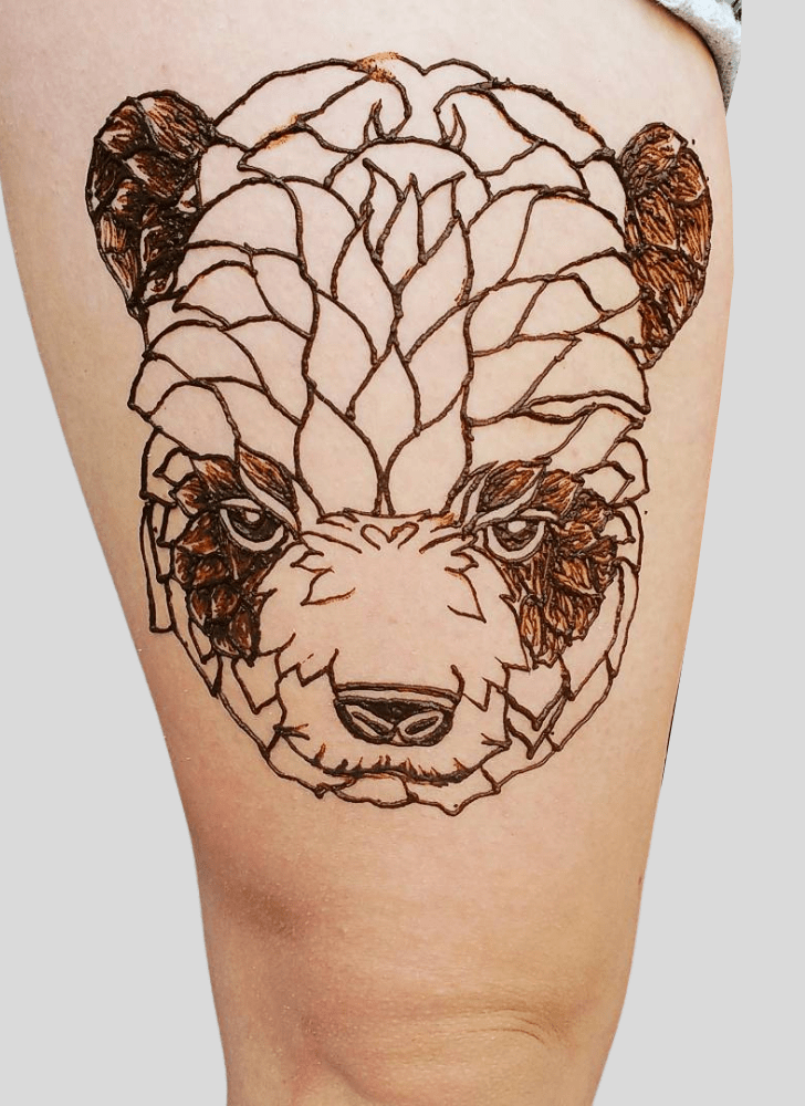 Good Looking Panda Henna Design
