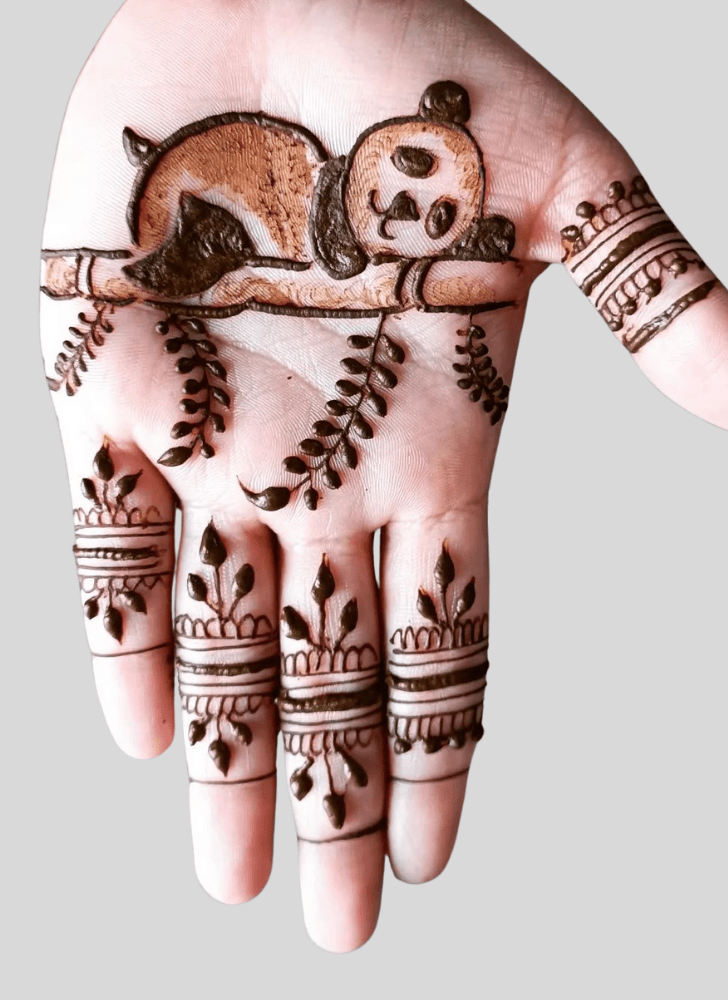 Graceful Panda Henna Design
