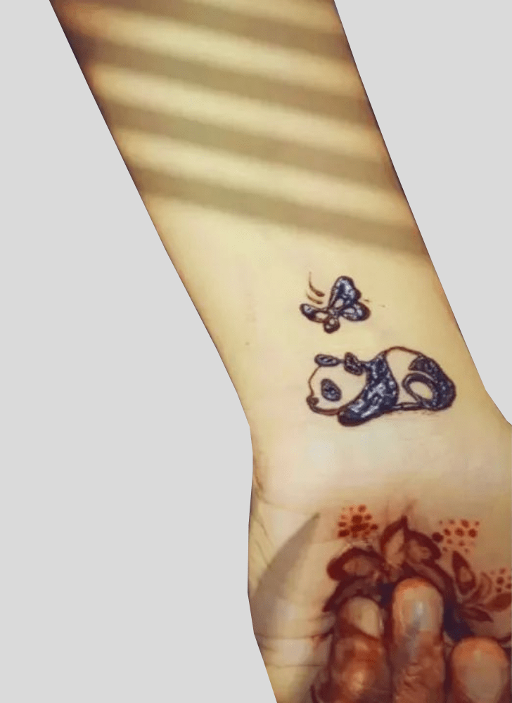 Inviting Panda Henna Design