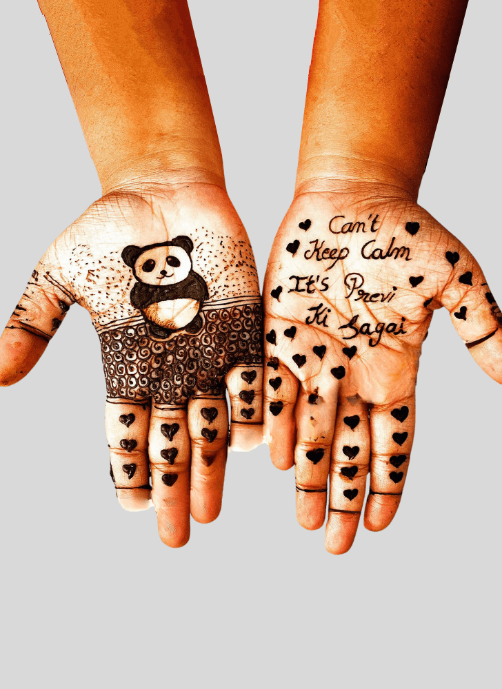 Lovely Panda Mehndi Design