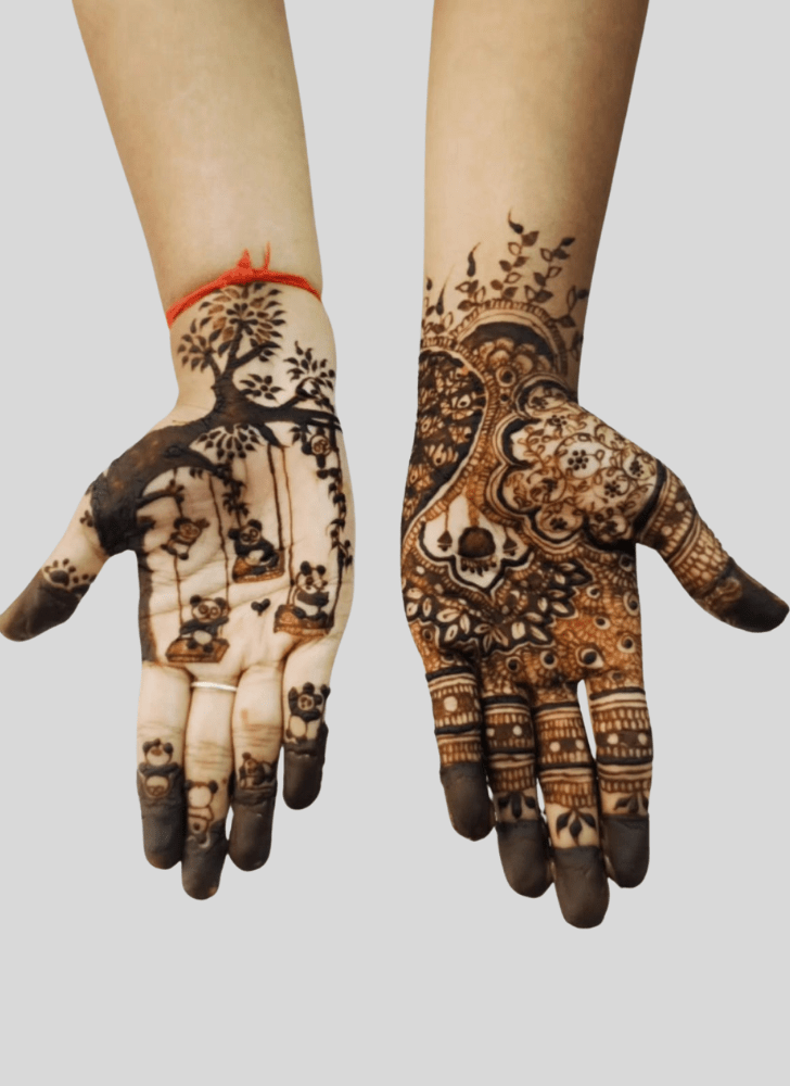 Magnificent Panda Henna Design