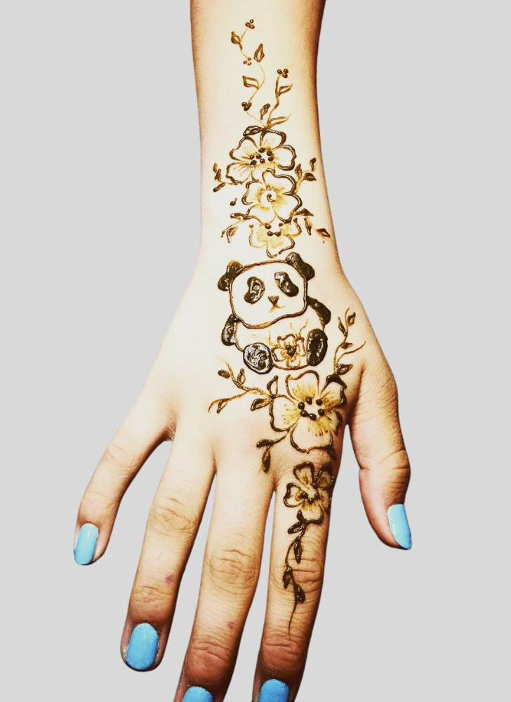 Mesmeric Panda Henna Design
