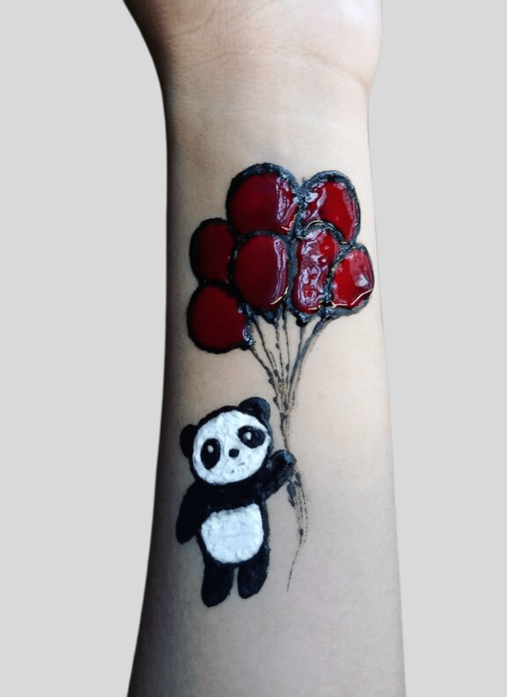 Pleasing Panda Henna Design