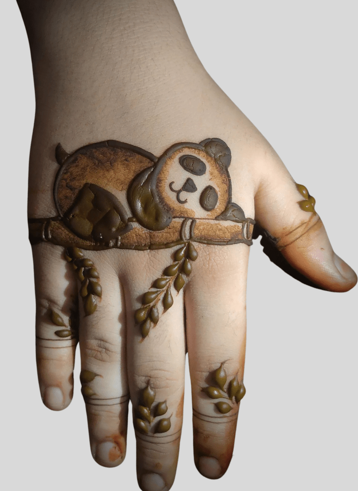 Splendid Panda Henna Design