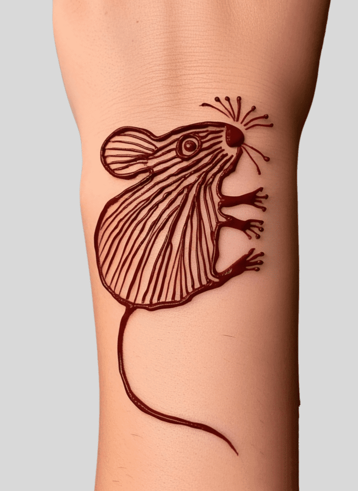 Adorable Rat Henna Design