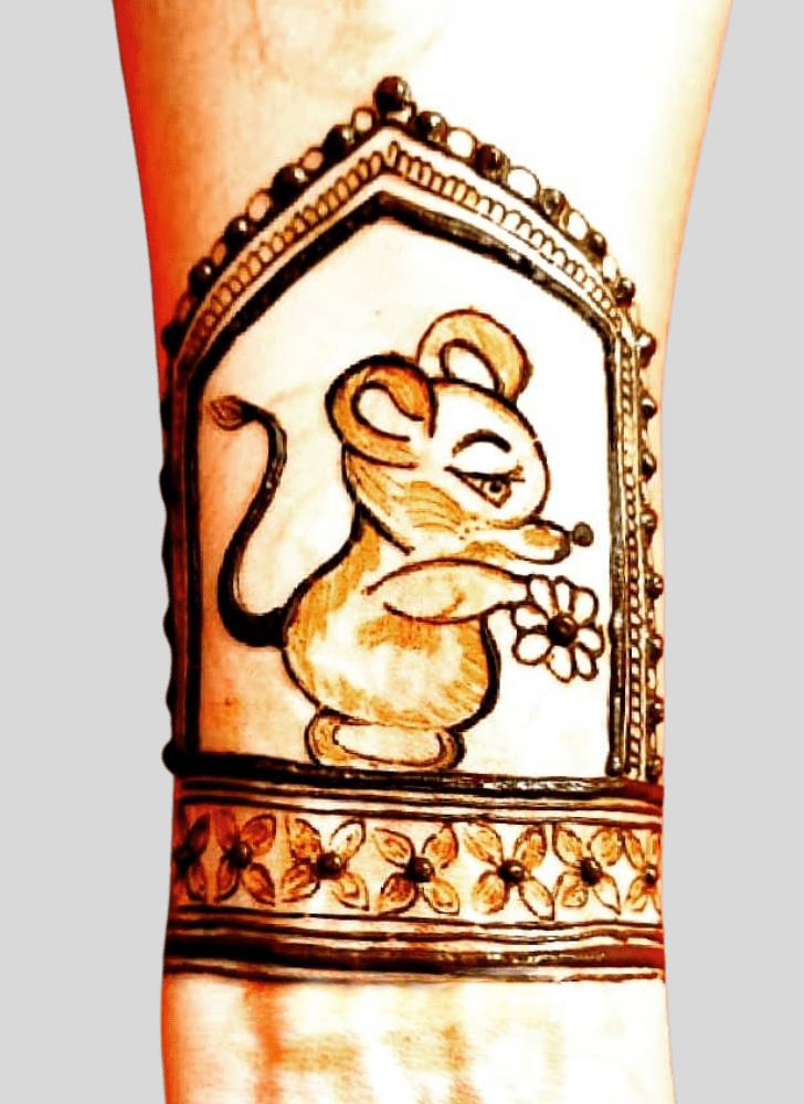 Bewitching Rat Henna Design