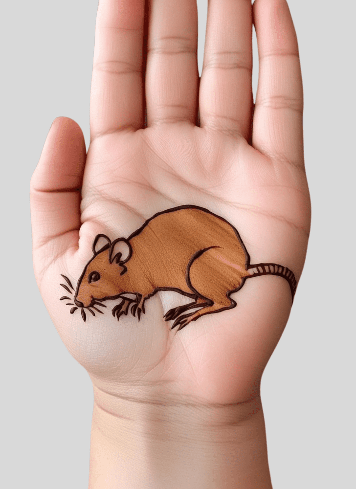 Delicate Rat Henna Design
