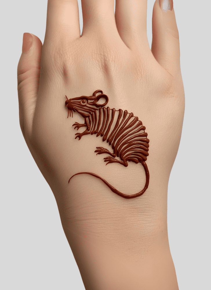 Elegant Rat Henna Design