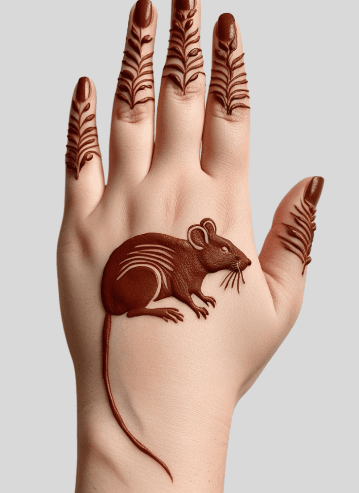 Enthralling Rat Henna Design