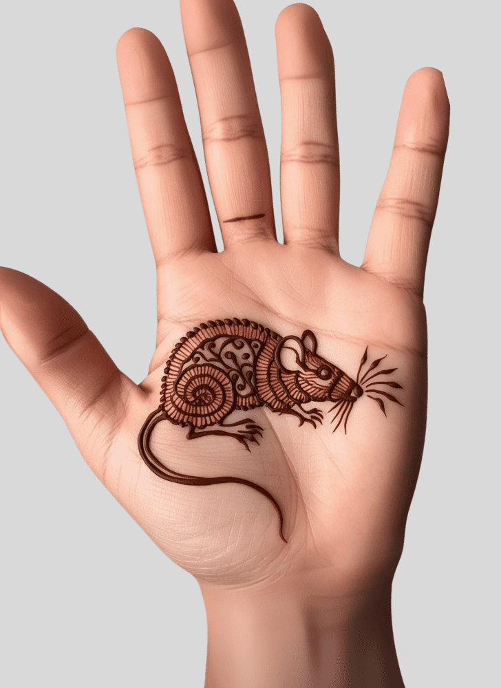 Enticing Rat Henna Design