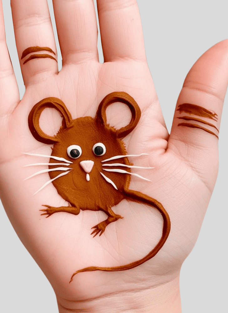 Graceful Rat Henna Design