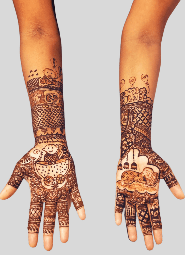 Captivating Baby Shower Henna Design