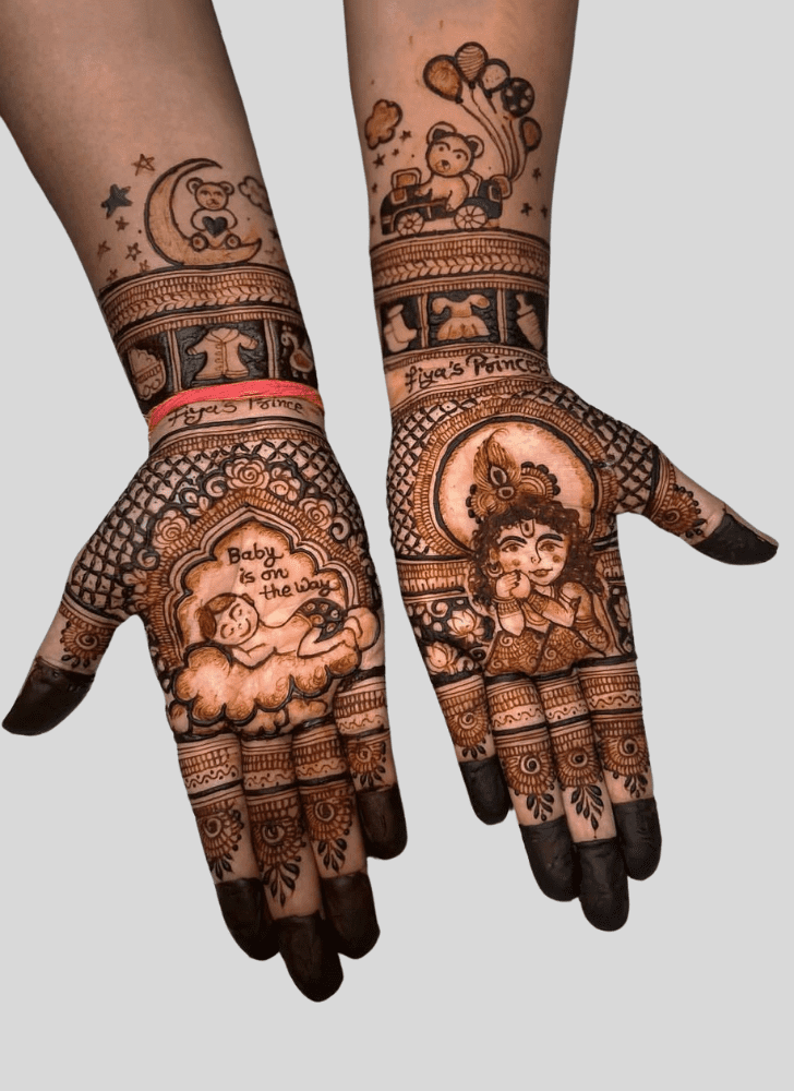 Lovely Baby Shower Mehndi Design