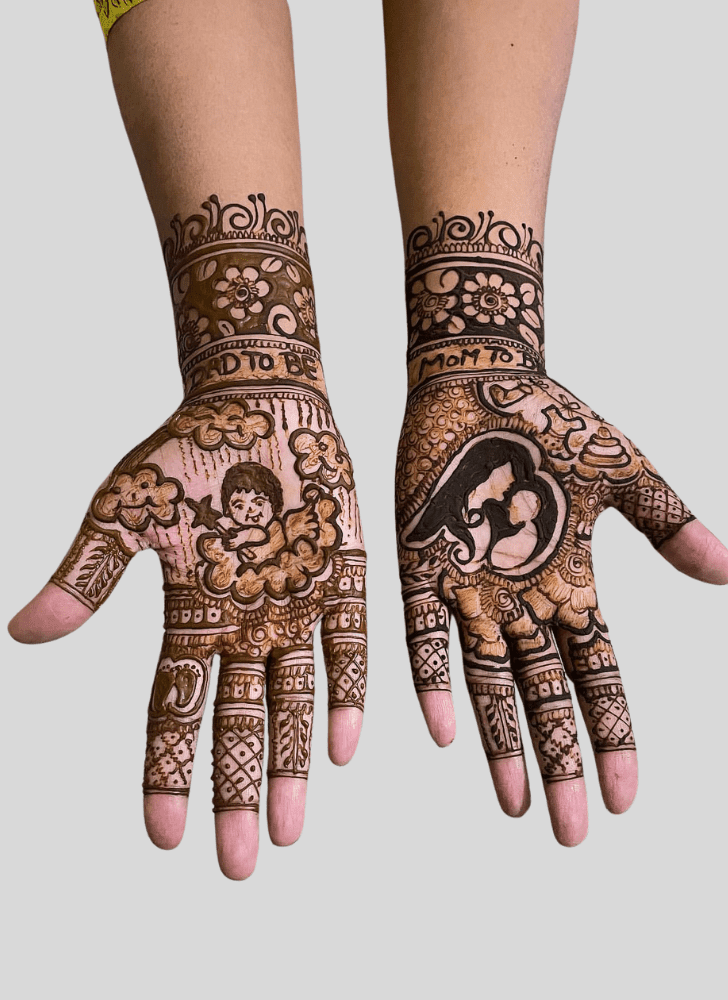 Magnificent Baby Shower Henna Design