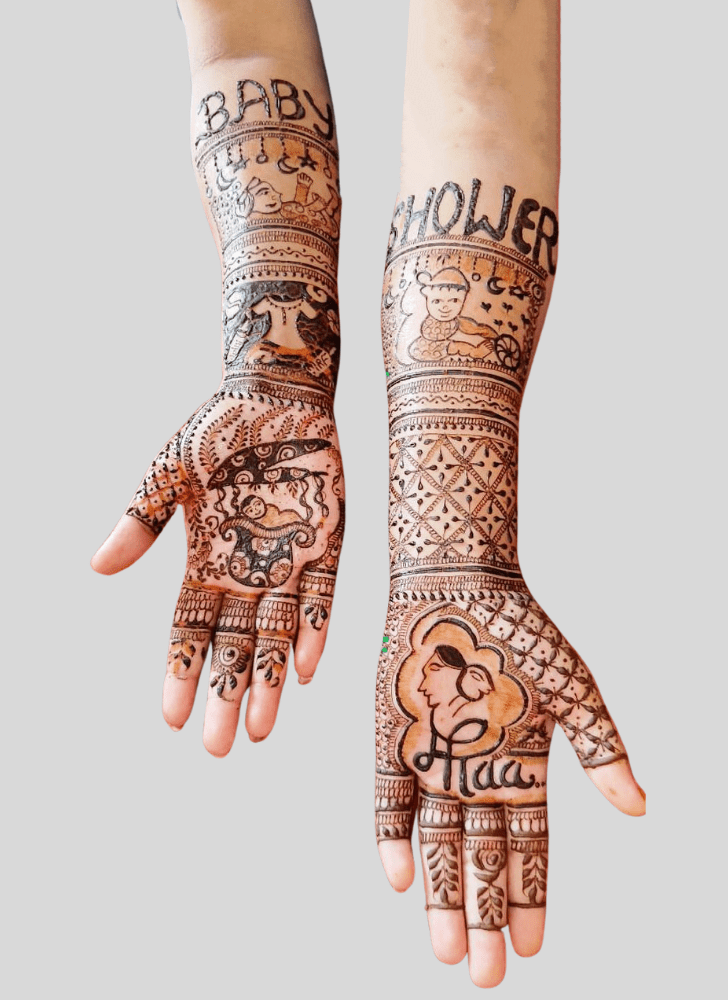 Wonderful Baby Shower Mehndi Design