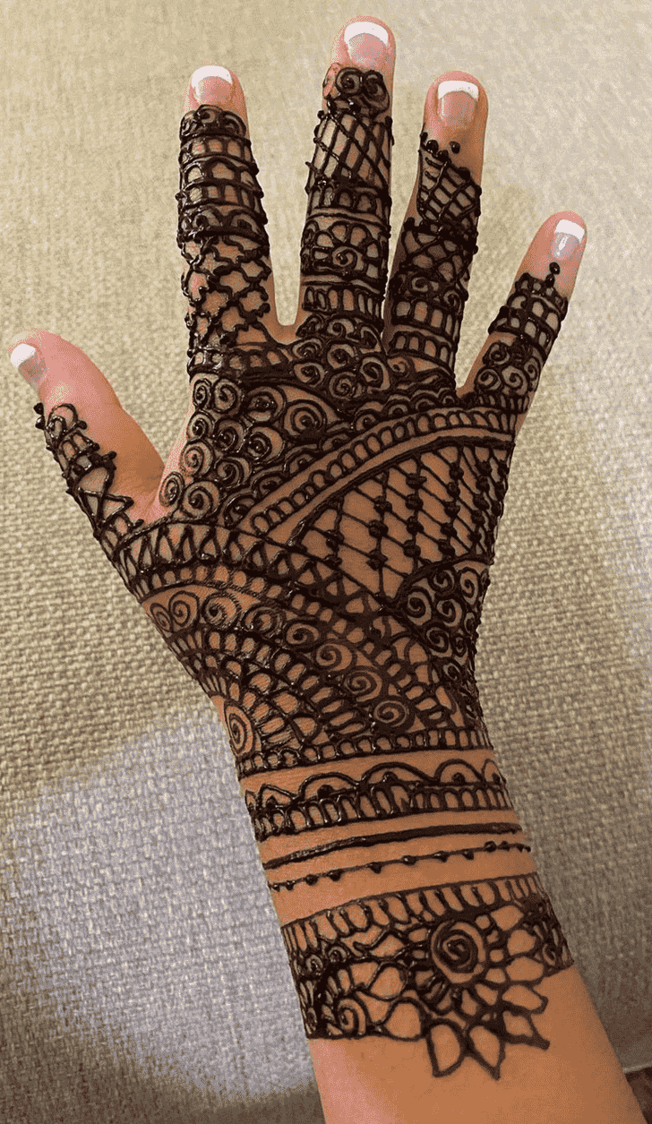 Stunning Back Hand Henna Design