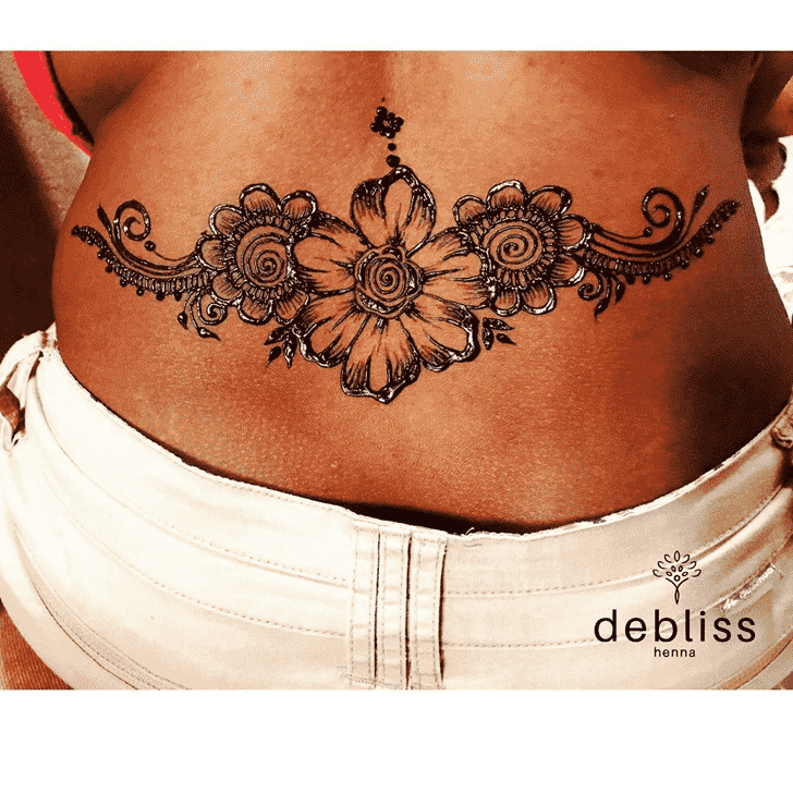 Charming Back Henna design