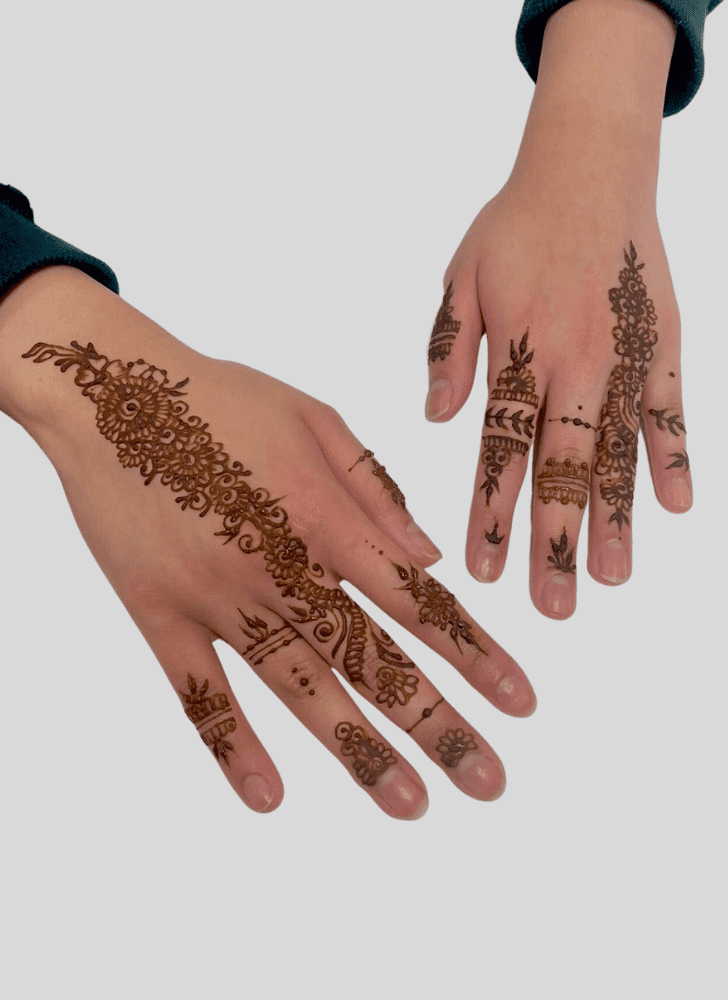 Delicate Basant Panchami Henna Design