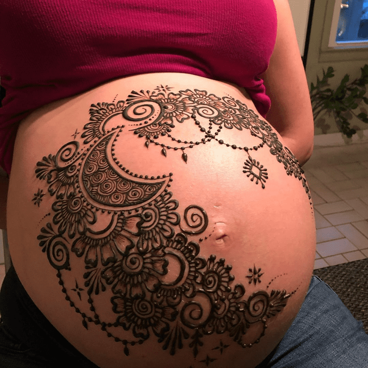 Ravishing Belly Button Henna Design