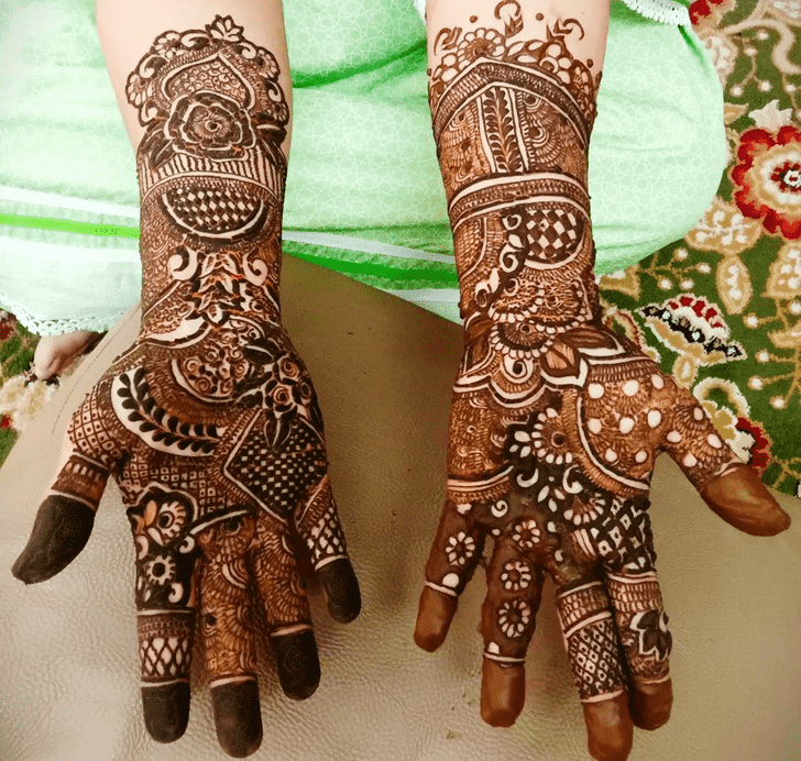 Grand Bold Full Arm Henna Design