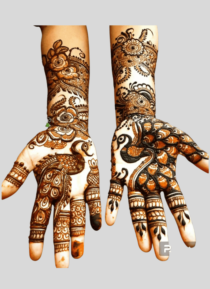 Arm Bride And Groom Henna Design