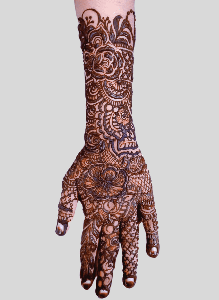 Delightful Bride And Groom Henna Design