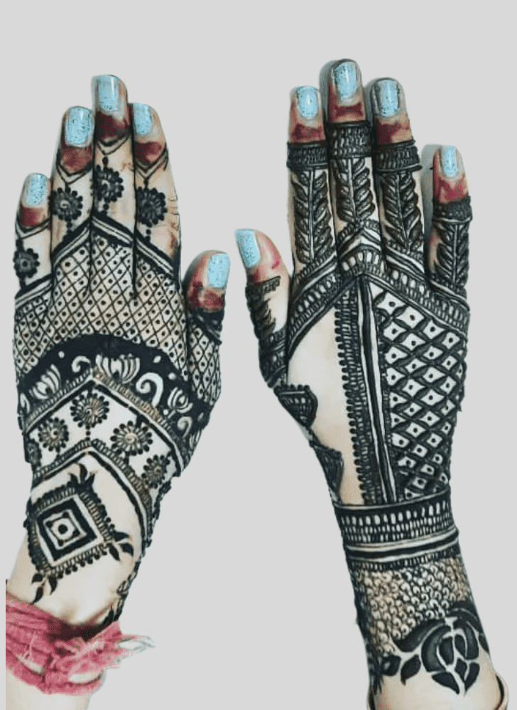 Elegant Bride And Groom Henna Design