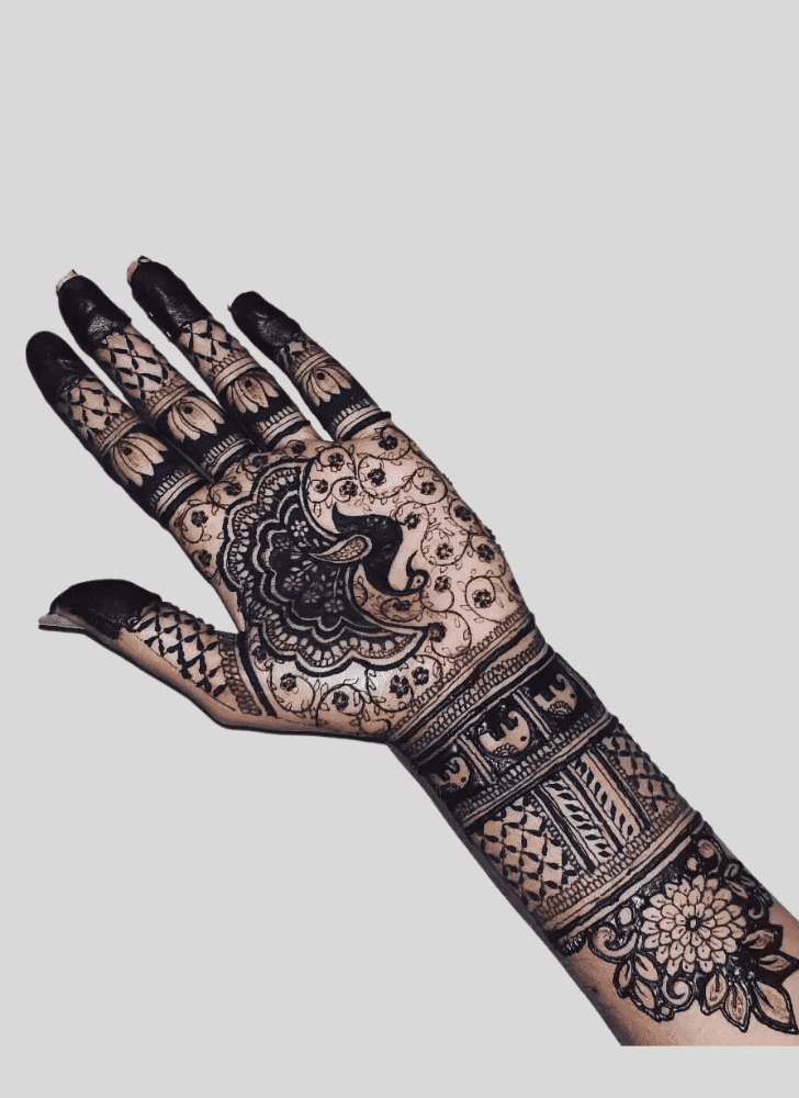 Refined Bride And Groom Henna Design