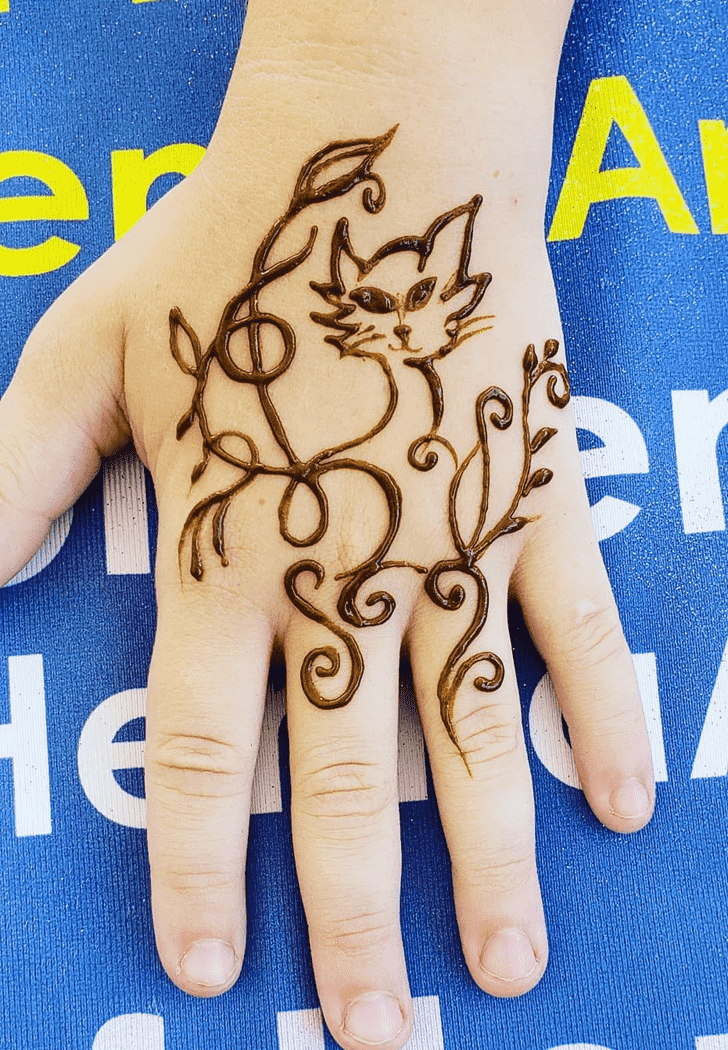 Nice Cat Henna Design