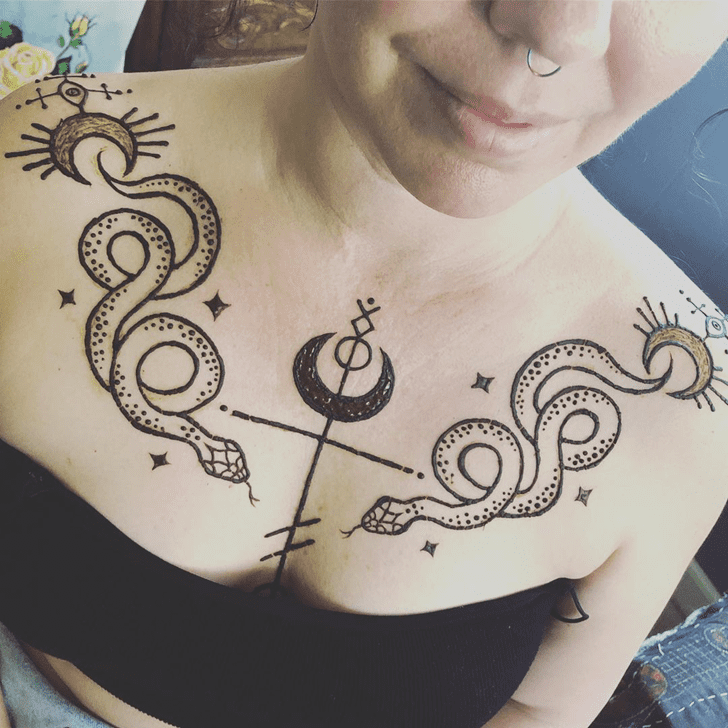 Angelic Chest Henna Design