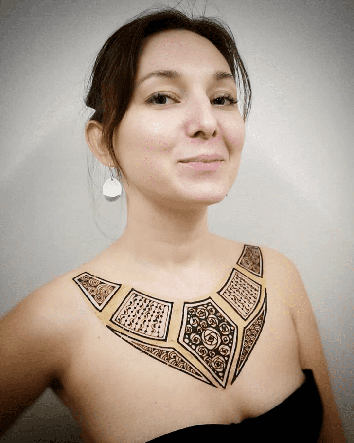 Divine Chest Henna Design