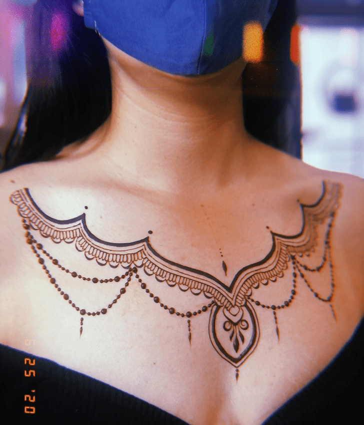 Graceful Chest Henna Design